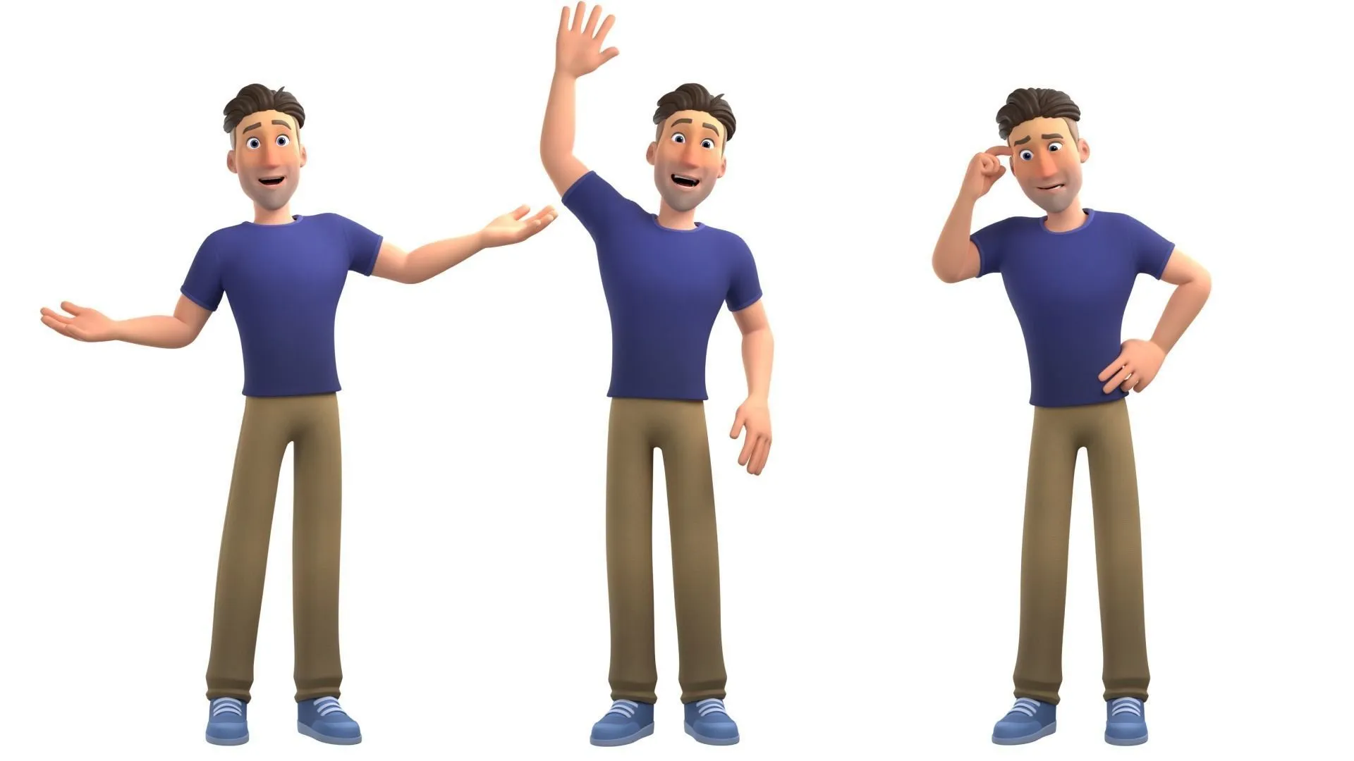 Cartoon Man Character render 3